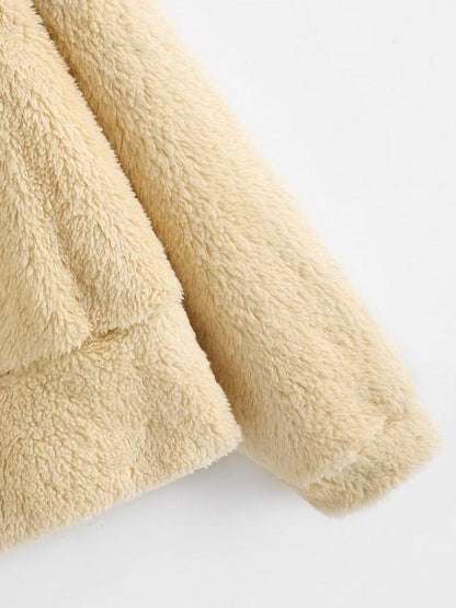 Faux Fur Flap Pocket Fluffy Zip Jacket - LuckyFash™