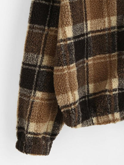 Faux Fur Plaid Teddy Jacket - LuckyFash™