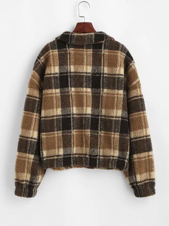 Faux Fur Plaid Teddy Jacket - LuckyFash™