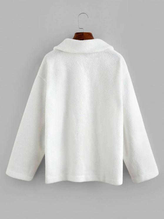 Faux Fur Pocket Button Up Coat - LuckyFash™