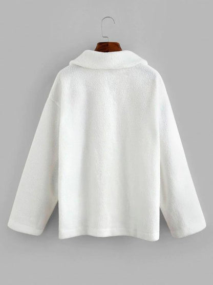 Faux Fur Pocket Button Up Coat - LuckyFash™