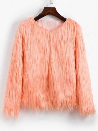 Faux Fur Shaggy Style Plush Fluffy Coat - LuckyFash™