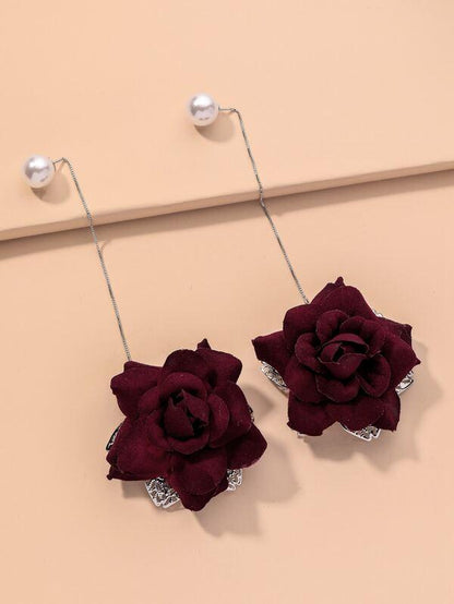 Faux Pearl Decor Flower Drop Earrings - LuckyFash™