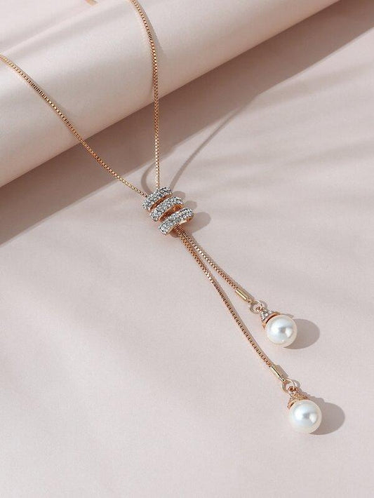 Faux Pearl Pendant Necklace - LuckyFash™