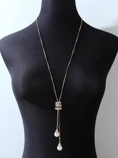 Faux Pearl Pendant Necklace - LuckyFash™