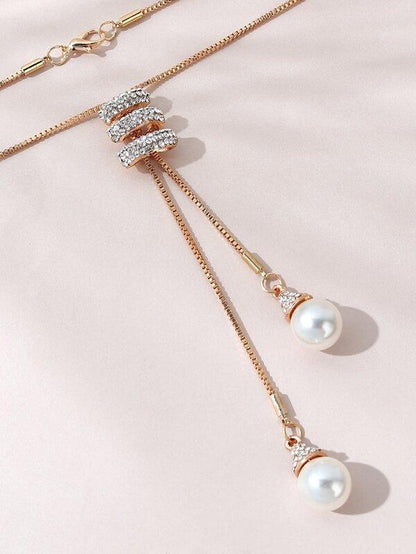 Faux Pearl Pendant Necklace - LuckyFash™