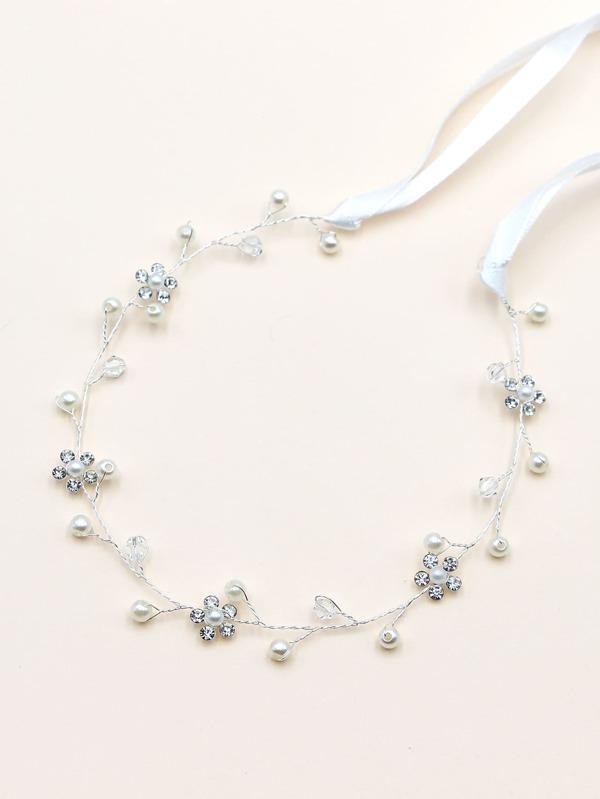 Faux Pearl & Rhinestone Decor Hair Acc - LuckyFash™