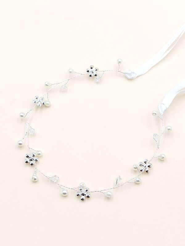 Faux Pearl & Rhinestone Decor Hair Acc - LuckyFash™