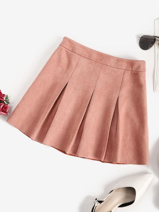 Faux Suede Pleated Mini Skirt - LuckyFash™