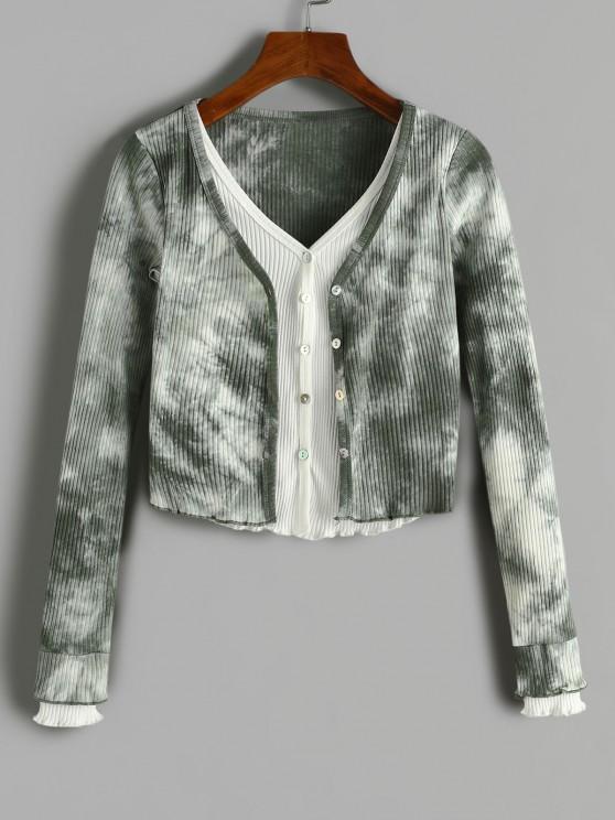 Faux Twinset Tie Dye Cropped T Shirt - LuckyFash™