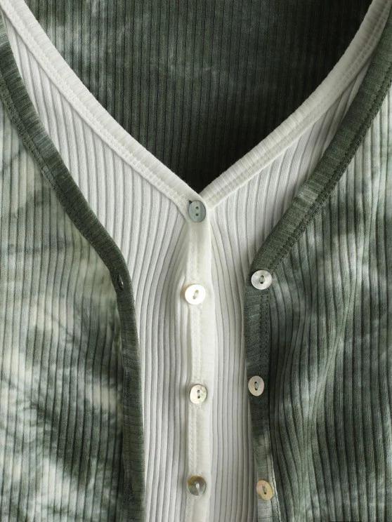 Faux Twinset Tie Dye Cropped T Shirt - LuckyFash™