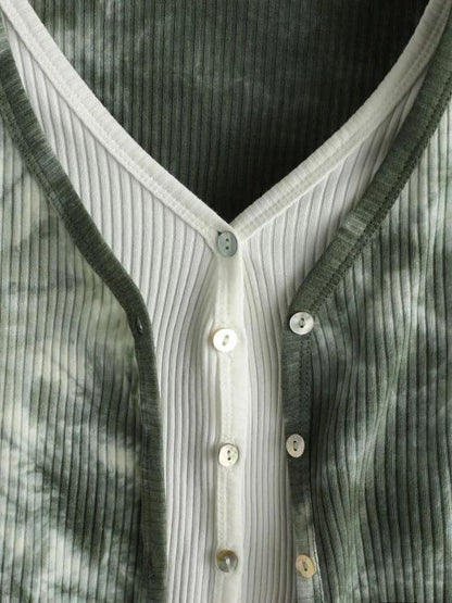 Faux Twinset Tie Dye Cropped T Shirt - LuckyFash™