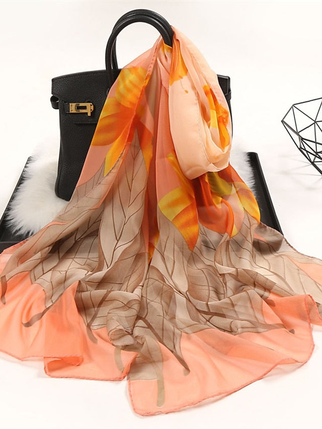 Spring Fashion Soft Scarf Women Retro Summer Chiffon Wrap Ladies Print Outdoor Beach Scarves And Shawl - LuckyFash™