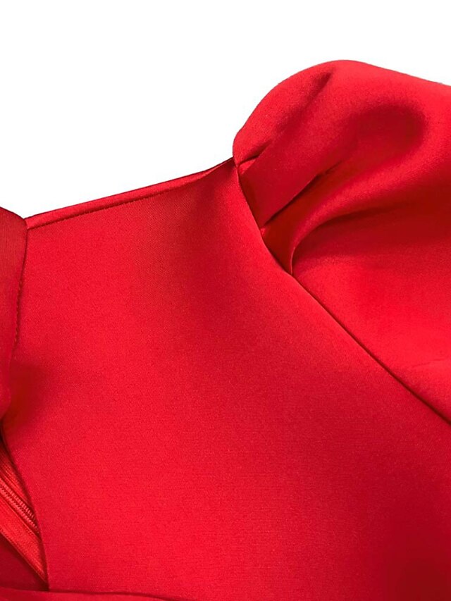 Womenâ€˜s Formal Party Dress Wedding Guest Dress Long Dress Maxi Dress Purple Yellow Red Short Sleeve Pure Color Bow Spring Summer High Neck 2023 S M L XL XXL 3XL - LuckyFash™