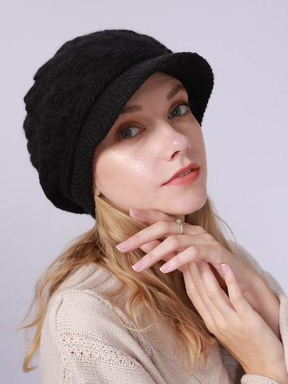Warm Knitting Beret Hat Winter Women Solid Cap Outdoor Windproof Ear Protection Skiing Hiking Girls Caps - LuckyFash™