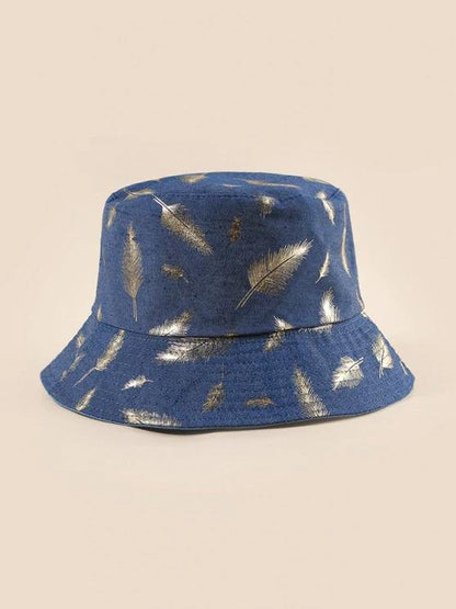 Feather Foil Print Bucket Hat - LuckyFash™