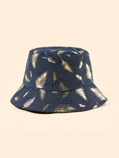 Feather Foil Print Bucket Hat - LuckyFash™