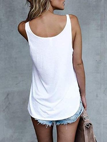 Feather Print U-neck Tank Top - LuckyFash™