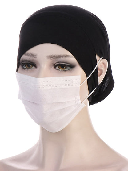 Soft Hood With Pierced Ears Inner Hijab Caps Muslim Stretch Turban Cap Islamic Underscarf Bonnet Hat Female Turbante - LuckyFash™