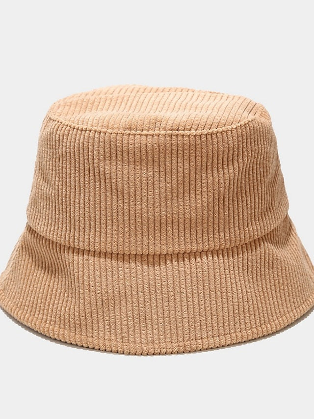 Fall Winter Classic Corduroy Bucket Hat Outdoor Panama Harajuku Style Fishing Bucket Hats For Female Male Unisex  Casual Solid Cap - LuckyFash™