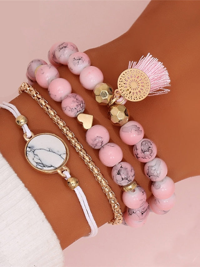 Women's Bracelets Artistic Anniversary Heart Bracelets & Bangles / Black / White / Pink / Fall / Winter - LuckyFash™