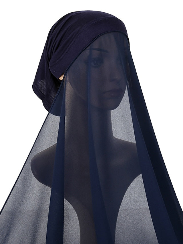 Muslim Women Hijabs Chiffon Shawl Head Scarf Islamic Ramadan Prayer Headwraps Bandage Adjustable Musulman Femme Veil - LuckyFash™
