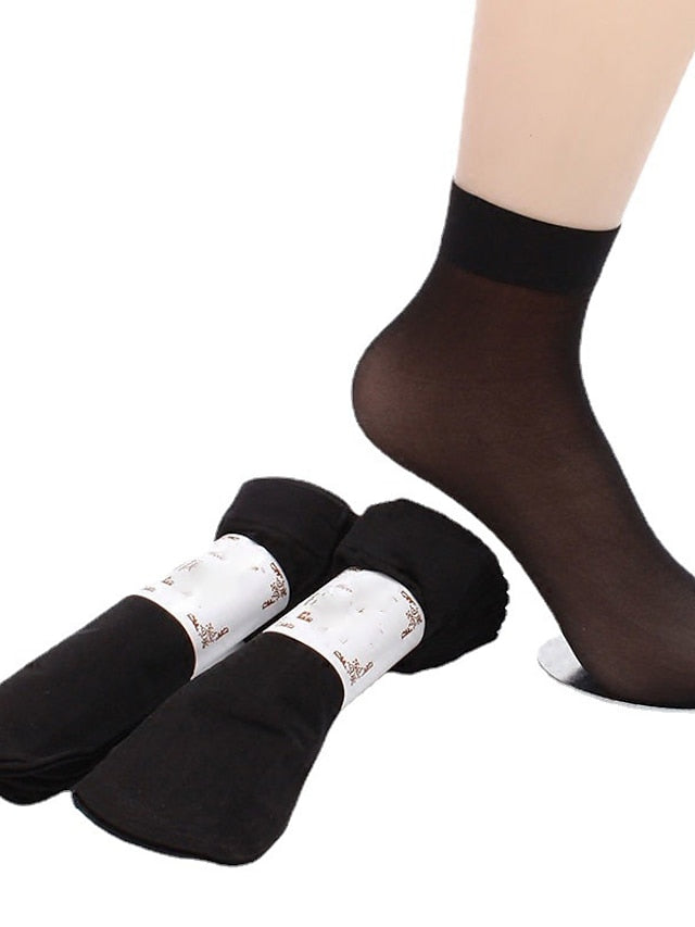 Daily 10 Pairs Women's Anckle Socks Low Cut Socks Home Work Daily Solid Color Polyester Spandex Simple Casual - LuckyFash™