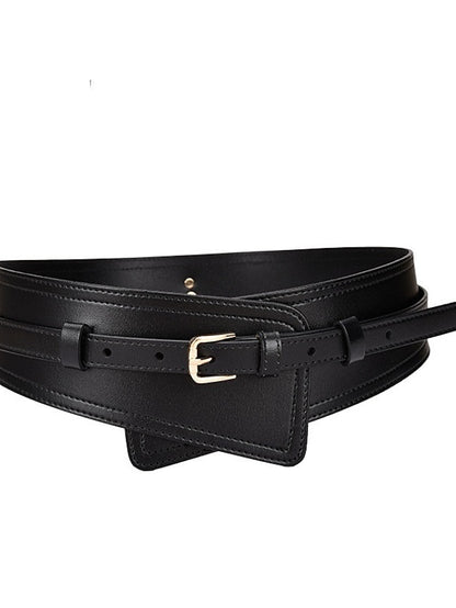 Belt Faux Leather White Black Camel Khaki Orange Wide Belt Outdoor Street Dailywear Holiday Pure Color / Spring / Summer / Fall / Winter for Women - LuckyFash™