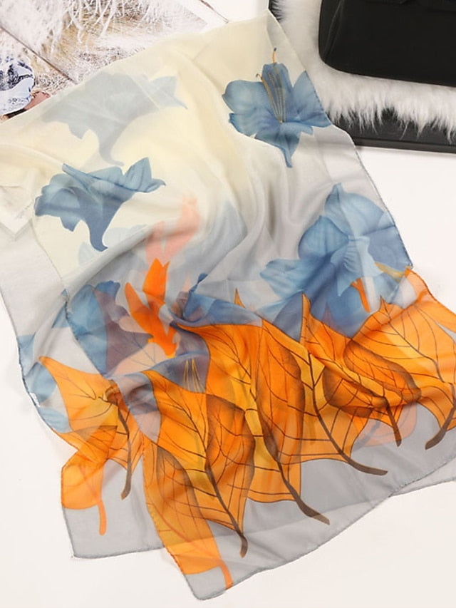 Spring Fashion Soft Scarf Women Retro Summer Chiffon Wrap Ladies Print Outdoor Beach Scarves And Shawl - LuckyFash™