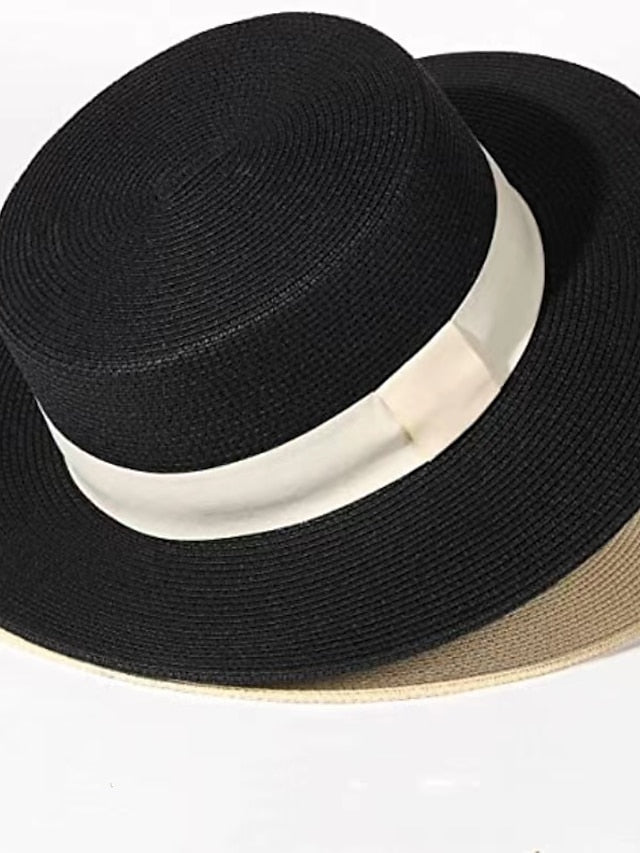 Women's Sun Hat Straw Hat Daily Holiday Straw Vacation Retro 1 pcs - LuckyFash™