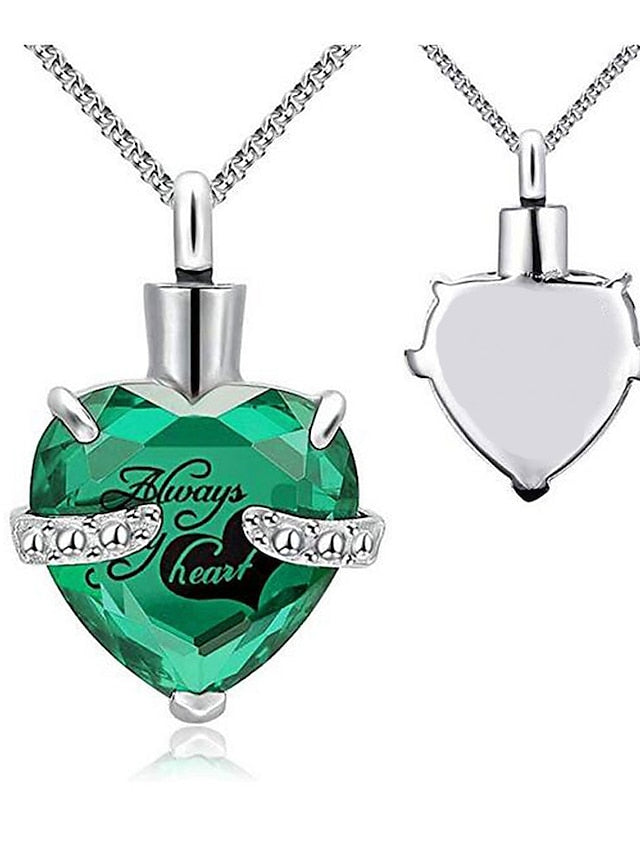 ulatree urn necklaces for ashes cremation jewelry for ashes urns for human ashes heart necklaces for women memorial pendant always in my heart - LuckyFash™