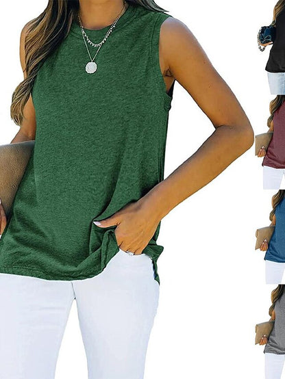 i-shaped vest   summer  solid color round neck bottoming shirt vest for Women - LuckyFash™