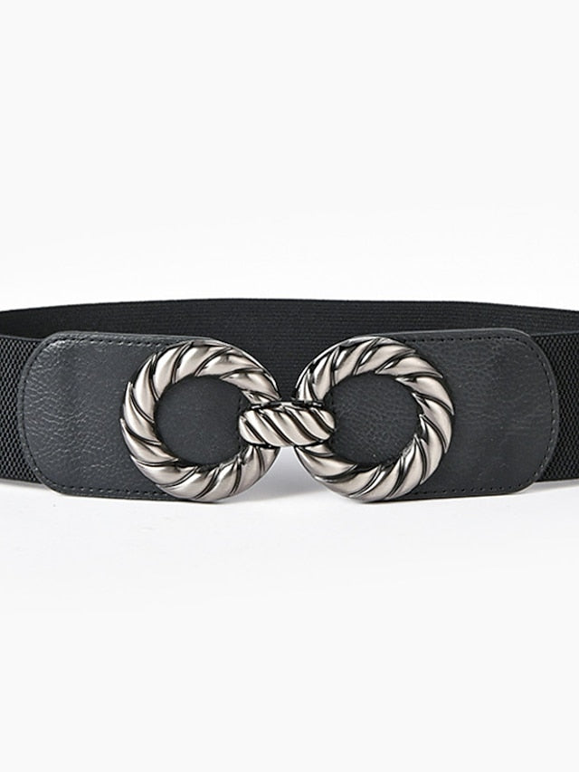 Women's Unisex Corset Belt PU Leather Sliding Buckle O-ring Casual Classic Party Daily Silver Gold - LuckyFash™