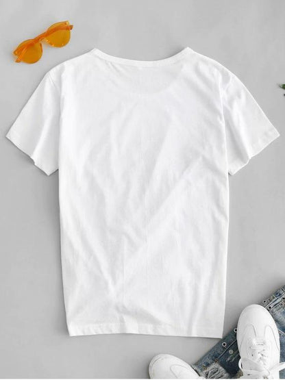 Figure Planet Print Short Sleeve T-shirt - LuckyFash™
