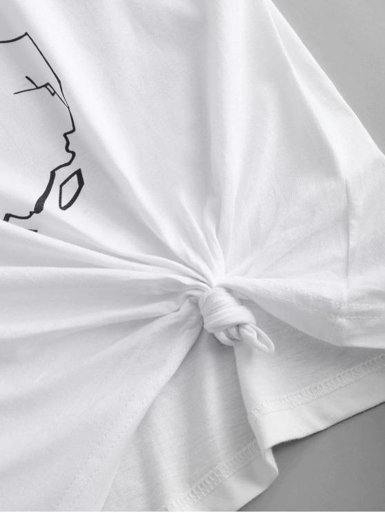 Figure Planet Print Short Sleeve T-shirt - LuckyFash™