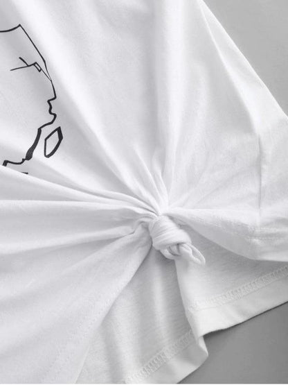 Figure Planet Print Short Sleeve T-shirt - LuckyFash™