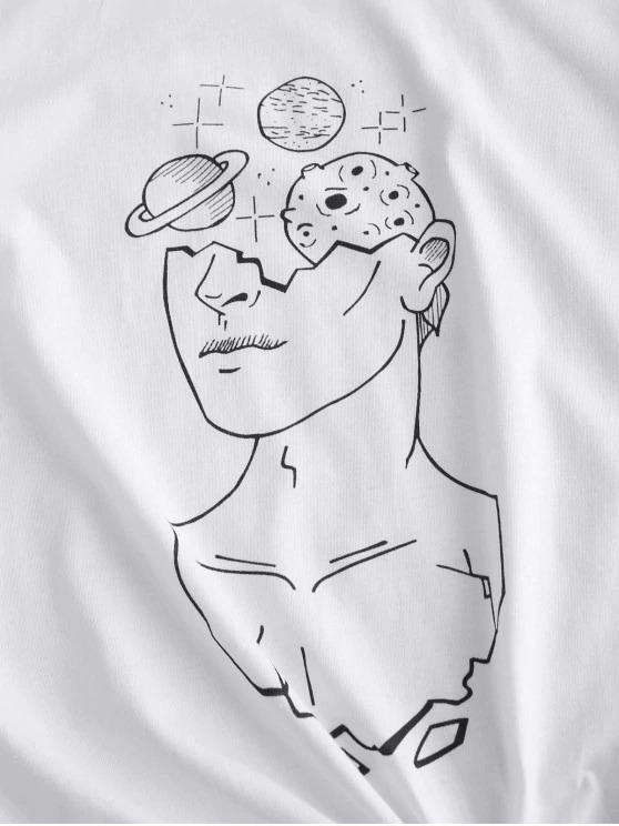 Figure Planet Print Short Sleeve T-shirt - LuckyFash™