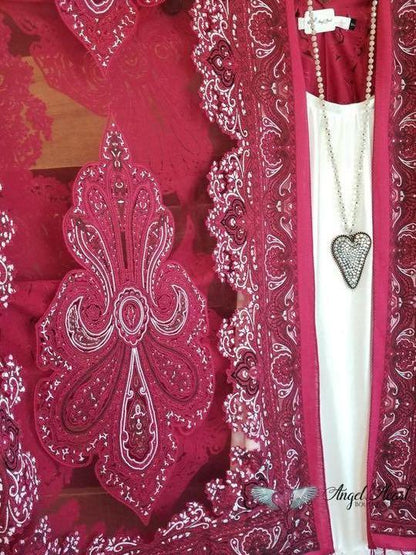 Finding My Balance Kimono - Cranberry - LuckyFash™