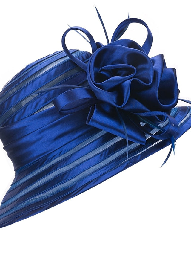 Women's Hat Party Hat Silver Black Purple Wedding Party Outdoor Flower Solid Color Portable Sun Protection Breathable - LuckyFash™