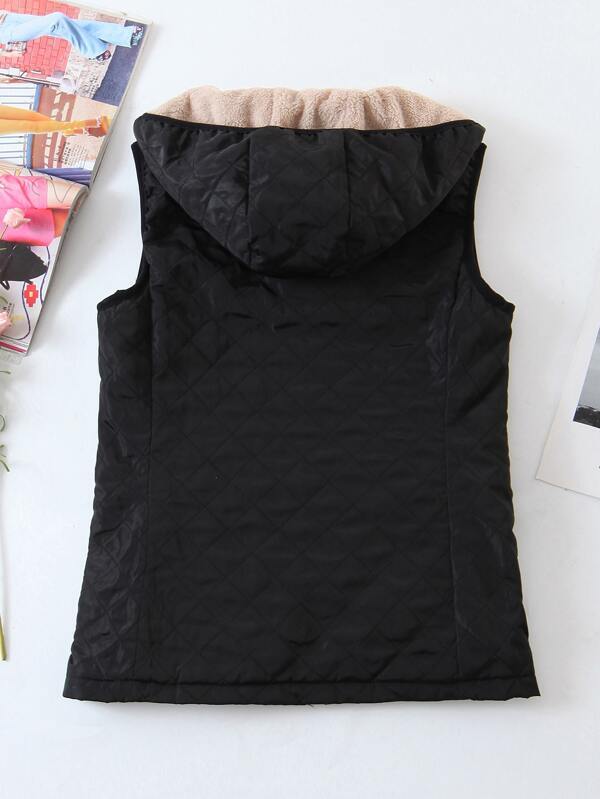 Flannel Lined Hooded Quilted Gilet - LuckyFash™
