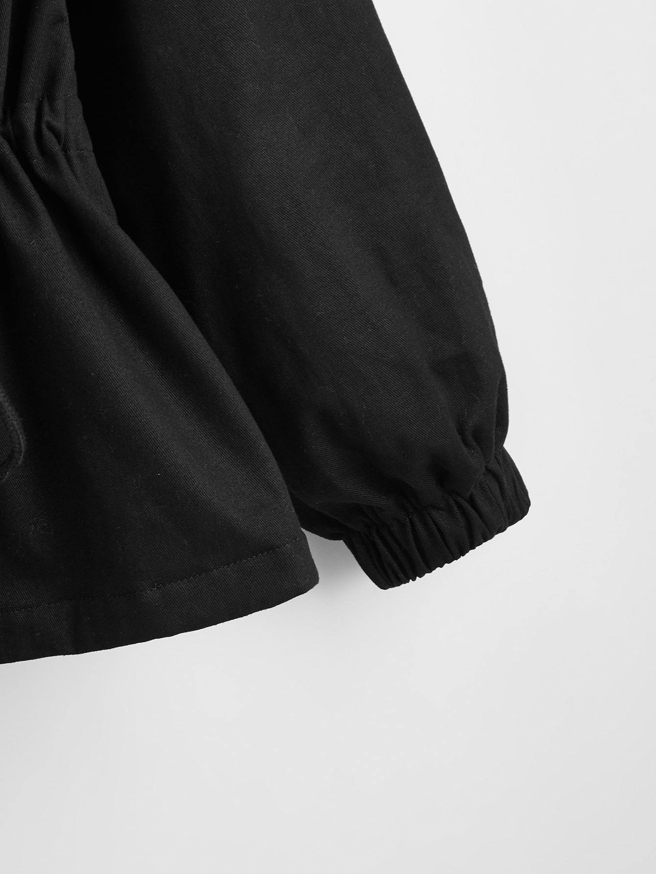 Flap Detail Drawstring Waist Jacket - LuckyFash™