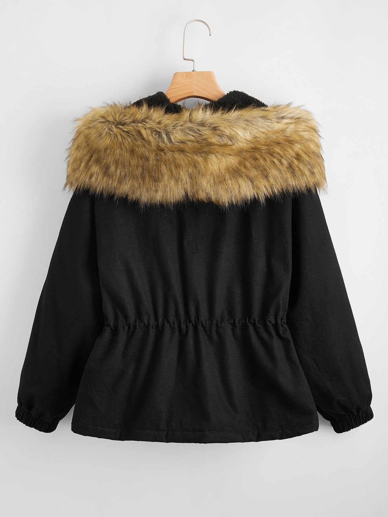 Flap Detail Drawstring Waist Jacket - LuckyFash™