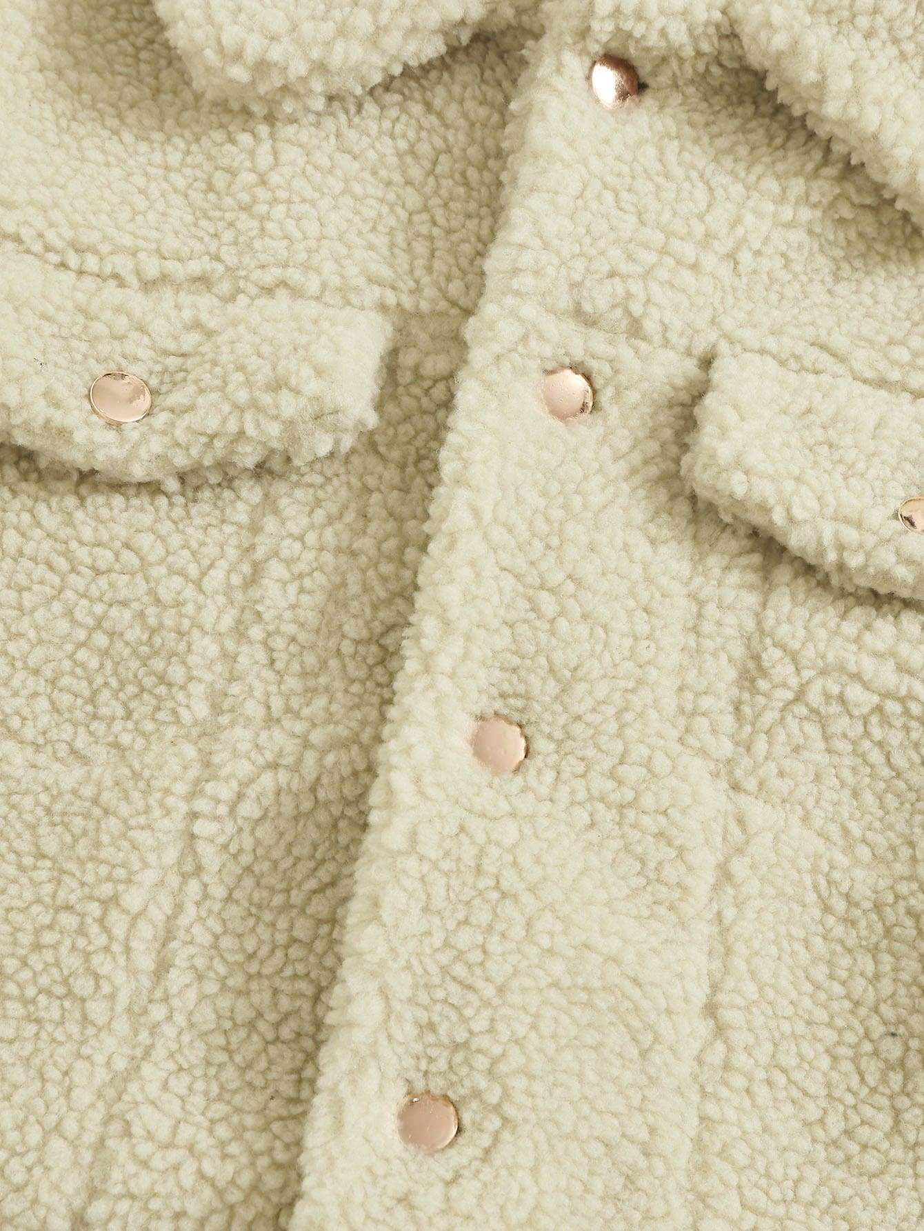 Flap Detail Single Breasted Teddy Jacket - LuckyFash™