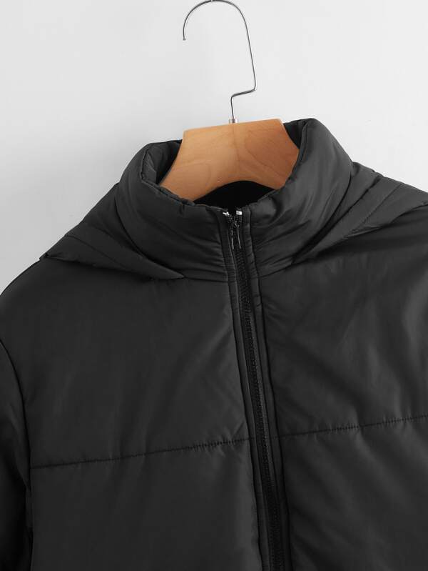 Flap Detail Zip Up Padded Jacket - LuckyFash™