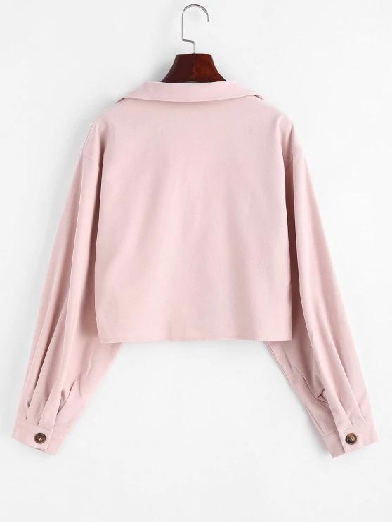 Flap Pockets Solid Cargo Shacket - LuckyFash™