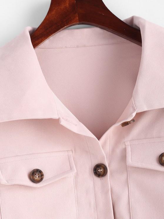 Flap Pockets Solid Cargo Shacket - LuckyFash™