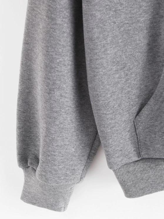 Fleece Lined Drop Shoulder Hooded Zip Coat - LuckyFash™