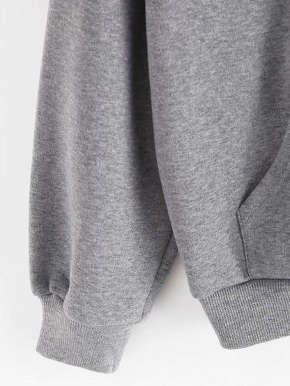 Fleece Lined Drop Shoulder Hooded Zip Coat - LuckyFash™