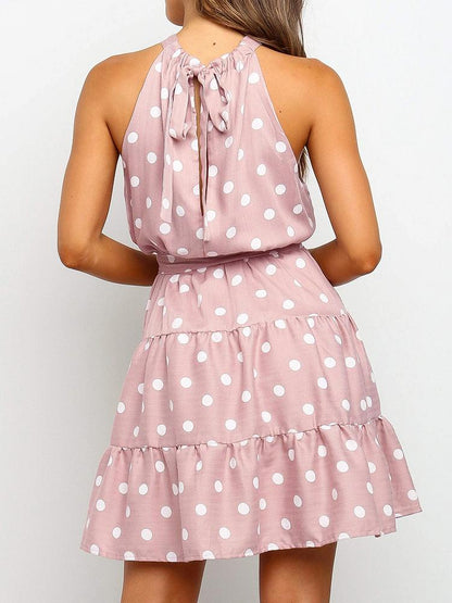 Floral And Polka Dot Girly Dress With Belt - LuckyFash™