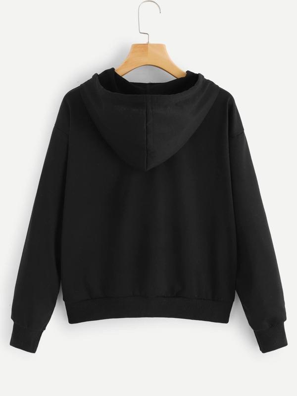 Floral Embroidery Hooded Sweatshirt - LuckyFash™